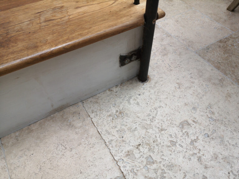 Polished travertine limestone floor