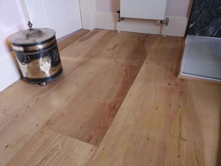 New Ash floor with cut clasp nails