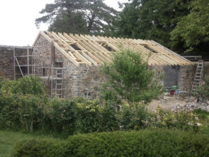 Garden room timber frame roof