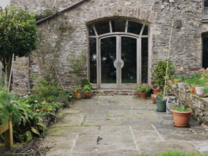 Reclaimed stone patio